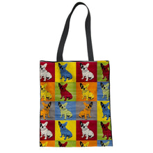 Load image into Gallery viewer, Pop Art French Bulldogs Canvas Tote Bag-Accessories-Accessories, Bags, Dogs, French Bulldog-8