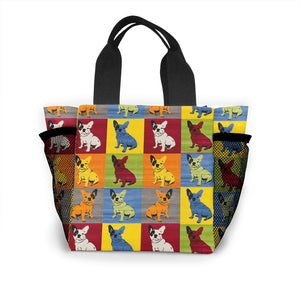 Pop Art French Bulldogs Small Carry Bag-Accessories-Accessories, Bags, Dogs, French Bulldog-11
