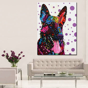 Pop Art German Shepherd Canvas Print Poster 360x