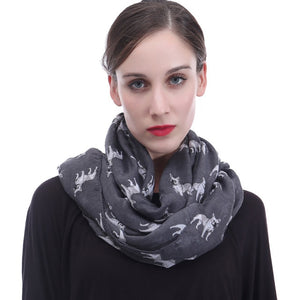 I Love French Bulldogs Infinity Loop Scarves-Accessories-Accessories, Dogs, French Bulldog, Scarf-Dark Grey-1