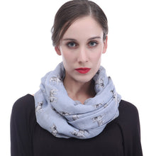 Load image into Gallery viewer, I Love French Bulldogs Infinity Loop Scarves-Accessories-Accessories, Dogs, French Bulldog, Scarf-Light Blue-2