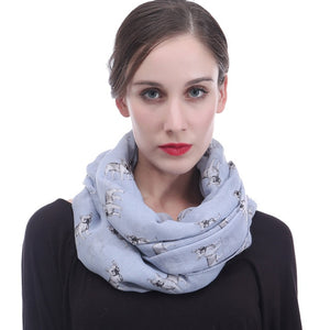 I Love French Bulldogs Infinity Loop Scarves-Accessories-Accessories, Dogs, French Bulldog, Scarf-Light Blue-2