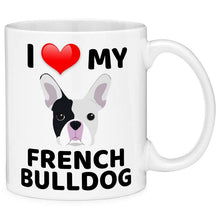 Load image into Gallery viewer, I Love My Pied Black and White French Bulldog Coffee Mug-Mug-Dogs, French Bulldog, Home Decor, Mugs-1