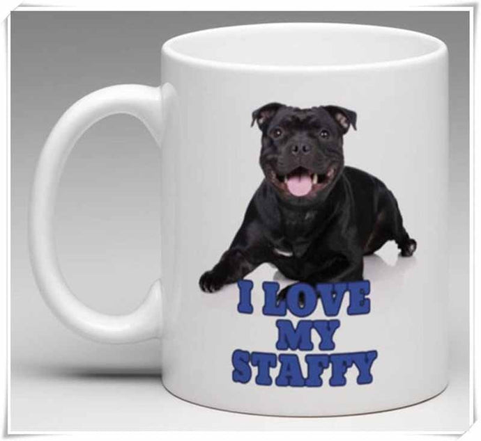 I Love My Staffordshire Bull Terrier Coffee Mug-Mug-Dogs, Mugs, Staffordshire Bull Terrier-1