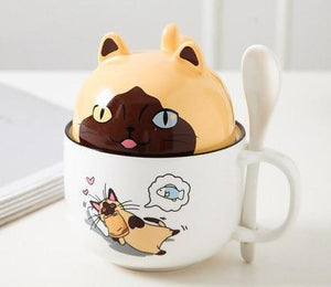 Cutest Dual Use Doggo Love Ceramic Coffee Mugs-Mug-Dogs, Mugs-Cat - Orange with Mask-350ml-6