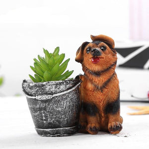 Cutest Rottweiler Love Succulent Flower Pot - Series 3-Home Decor-Dogs, Flower Pot, Home Decor, Rottweiler-German Shepherd - Standing-6