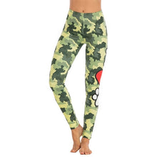 Load image into Gallery viewer, I Love Dogs Military Camo Print Women’s Leggings-Apparel-Apparel, Dogs, Leggings-7