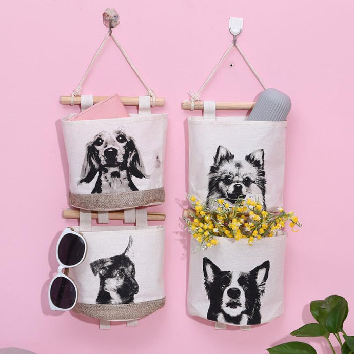 Doggo Love Multipurpose Door or Wall Hanging Storage Pouches-Home Decor-Bathroom Decor, Dogs, Home Decor-1