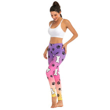 Load image into Gallery viewer, Colourful Paws and Bones Print Women’s Leggings-Apparel-Apparel, Dogs, Leggings-9