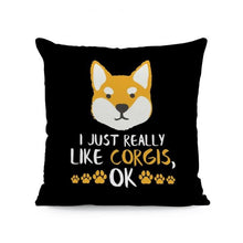 Load image into Gallery viewer, I Just Really Like Corgis OK Cushion Covers-Cushion Cover-Corgi, Cushion Cover, Dogs, Home Decor-One Size-Corgi - Face-2