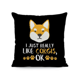 I Just Really Like Corgis OK Cushion Covers-Cushion Cover-Corgi, Cushion Cover, Dogs, Home Decor-One Size-Corgi - Face-2