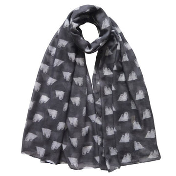 Infinite Maltese Love Womens Scarves-Accessories-Accessories, Dogs, Maltese, Scarf-Grey-1