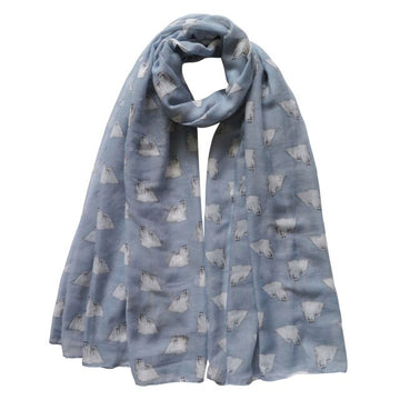Infinite Maltese Love Womens Scarves-Accessories-Accessories, Dogs, Maltese, Scarf-Blue-2