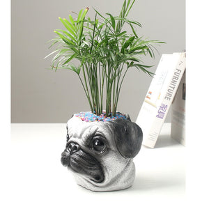 Beautiful Pug Love Decorative Flower Pot-Home Decor-Dogs, Flower Pot, Home Decor, Pug-3