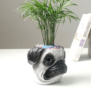Beautiful Pug Love Decorative Flower Pot-Home Decor-Dogs, Flower Pot, Home Decor, Pug-4