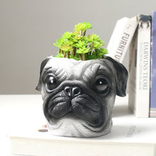 Load image into Gallery viewer, Beautiful Pug Love Decorative Flower Pot-Home Decor-Dogs, Flower Pot, Home Decor, Pug-1