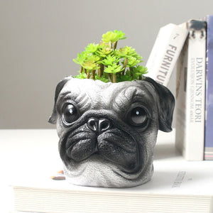 Beautiful Pug Love Decorative Flower Pot-Home Decor-Dogs, Flower Pot, Home Decor, Pug-1