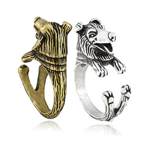 3D Rough Collie Finger Wrap Rings-Dog Themed Jewellery-Dogs, Jewellery, Ring, Rough Collie-9