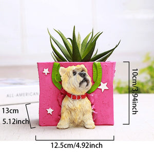 Cutest Puppy Love Succulent Flower Pots - Series 2-Home Decor-Dogs, Flower Pot, Home Decor-Yorkshire Terrier - Pink Bag-5