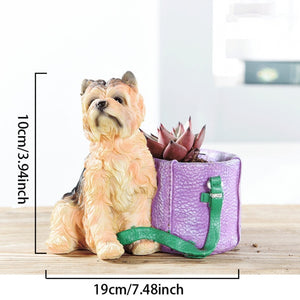 Cutest Puppy Love Succulent Flower Pots - Series 2-Home Decor-Dogs, Flower Pot, Home Decor-Yorkshire Terrier - Purple Bag-6