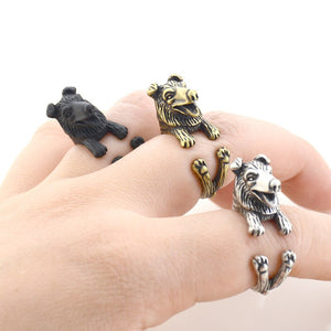3D Rough Collie Finger Wrap Rings-Dog Themed Jewellery-Dogs, Jewellery, Ring, Rough Collie-10