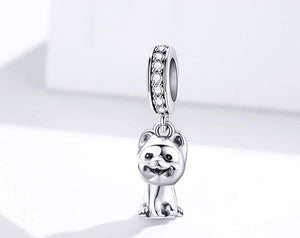 Pomeranian Love Silver Pendant-Dog Themed Jewellery-Charm Beads, Dogs, Jewellery, Pomeranian-1