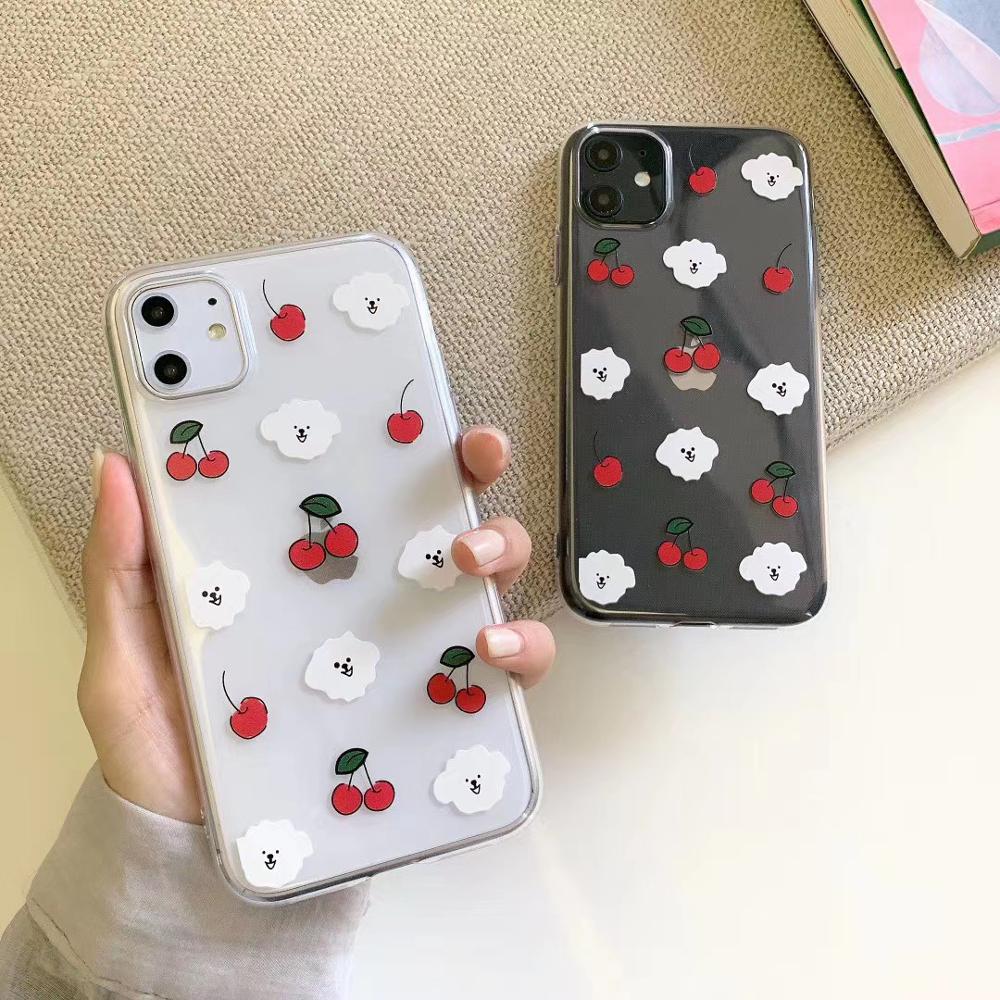 Happy Bichon Frises and Red Cherries iPhone Case-Cell Phone Accessories-Accessories, Bichon Frise, Dogs, iPhone Case-For iPhone X Xs-1