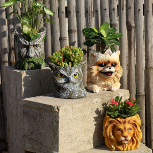 Beautiful Pomeranian Love Decorative Flower Pot-Home Decor-Dogs, Flower Pot, Home Decor, Pomeranian-3