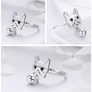 Doodle Frenchie Love Silver Ring-Dog Themed Jewellery-Dogs, French Bulldog, Jewellery, Ring-3