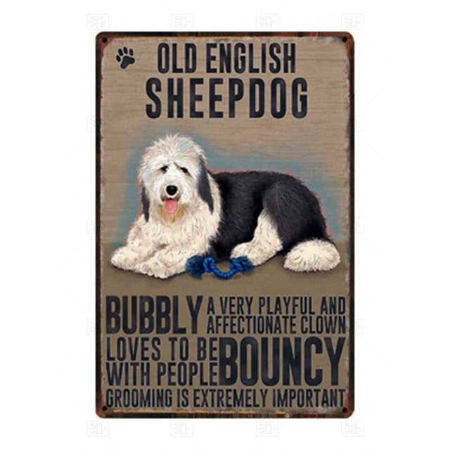Why I Love My Old English Sheepdog Tin Poster - Series 1-Sign Board-Dogs, Home Decor, Old English Sheepdog, Sign Board-Old English Sheepdog-1