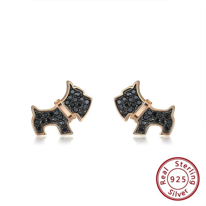 Scottish Terrier Love Silver Earrings-Dog Themed Jewellery-Dogs, Earrings, Jewellery, Scottish Terrier-Earrings-1