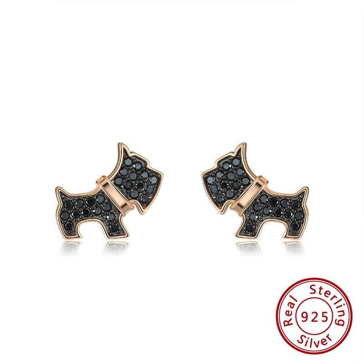 Scottish Terrier Love Silver Necklace-Dog Themed Jewellery-Dogs, Jewellery, Necklace, Scottish Terrier-Earrings-3