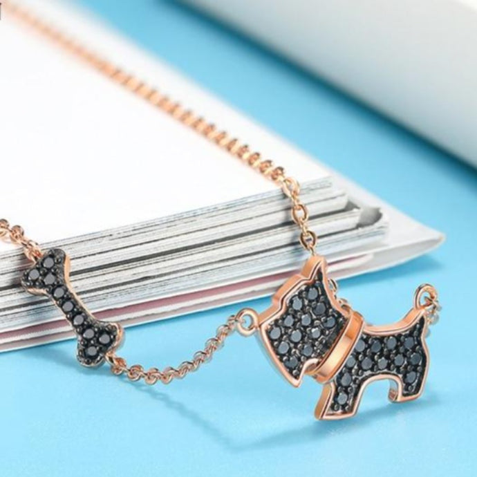 Scottish Terrier Love Silver Necklace-Dog Themed Jewellery-Dogs, Jewellery, Necklace, Scottish Terrier-Necklace-1