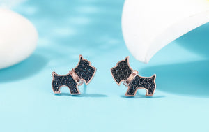 Scottish Terrier Love Silver Earrings-Dog Themed Jewellery-Dogs, Earrings, Jewellery, Scottish Terrier-2