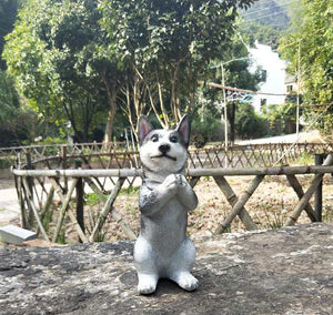 Namaste Husky Garden Statue-Home Decor-Dogs, Home Decor, Siberian Husky, Statue-1