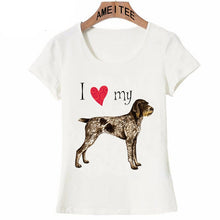 Load image into Gallery viewer, I Love My German Wirehaired Pointer Womens T Shirt-Apparel-Apparel, Dogs, German Wirehaired Pointer, T Shirt, Z1-1