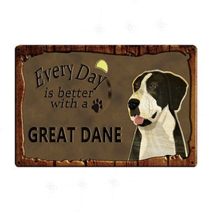 Every Day is Better with my Doggo Tin Poster - Series 1-Sign Board-Dogs, Home Decor, Sign Board-Great Dane - Mantle-16