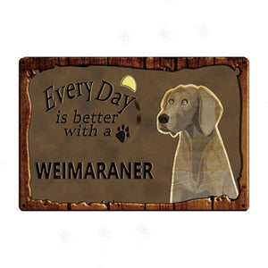 Every Day is Better with my Doggo Tin Poster - Series 1-Sign Board-Dogs, Home Decor, Sign Board-Weimaraner-25