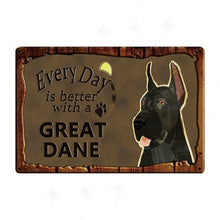 Load image into Gallery viewer, Every Day is Better with my Doggo Tin Poster - Series 1-Sign Board-Dogs, Home Decor, Sign Board-Great Dane - Black-15