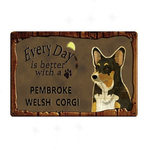 Every Day is Better with my Doggo Tin Poster - Series 1-Sign Board-Dogs, Home Decor, Sign Board-Corgi-8