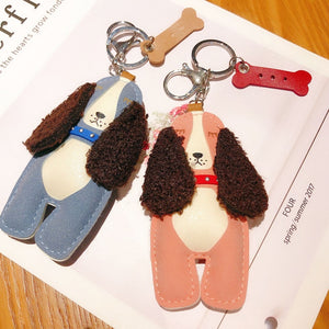 Fuzzy Long-Eared Cocker Spaniel Leather Keychains-Accessories-Accessories, Cocker Spaniel, Dogs, Keychain-2