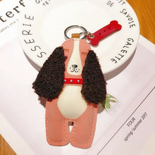 Load image into Gallery viewer, Fuzzy Long-Eared Cocker Spaniel Leather Keychains-Accessories-Accessories, Cocker Spaniel, Dogs, Keychain-Pink-4