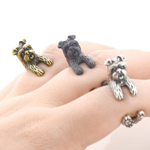 3D Affenpinscher Finger Wrap Rings-Dog Themed Jewellery-Affenpinscher, Dogs, Jewellery, Ring-10