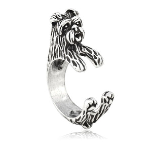 3D Affenpinscher Finger Wrap Rings-Dog Themed Jewellery-Affenpinscher, Dogs, Jewellery, Ring-3