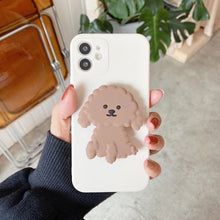 Load image into Gallery viewer, Doodle Love iPhone Case and Tabletop Stand-Cell Phone Accessories-Accessories, Dogs, Doodle, Goldendoodle, iPhone Case, Toy Poodle-for iphone 7 plus-Brown-2
