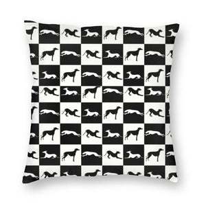 Black and White Greyhound Love Cushion Cover-Home Decor-Cushion Cover, Dogs, Greyhound, Home Decor-7