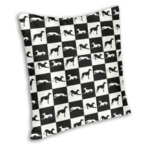 Load image into Gallery viewer, Black and White Greyhound Love Cushion Cover-Home Decor-Cushion Cover, Dogs, Greyhound, Home Decor-2