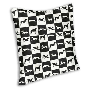 Black and White Greyhound Love Cushion Cover-Home Decor-Cushion Cover, Dogs, Greyhound, Home Decor-2