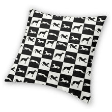 Load image into Gallery viewer, Black and White Greyhound Love Cushion Cover-Home Decor-Cushion Cover, Dogs, Greyhound, Home Decor-6