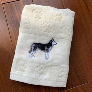 Doggo Love Large Embroidered Cotton Towels - Series 1-Home Decor-Dogs, Home Decor, Towel-Husky-13
